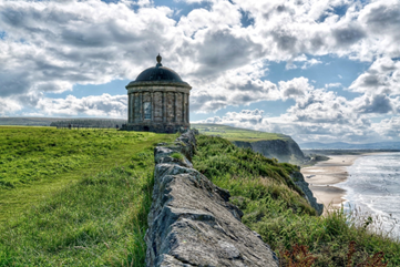Photo:  Mussenden Temple,
perched dramatically on a 120 ft cliff top, high above the Atlantic Ocean.