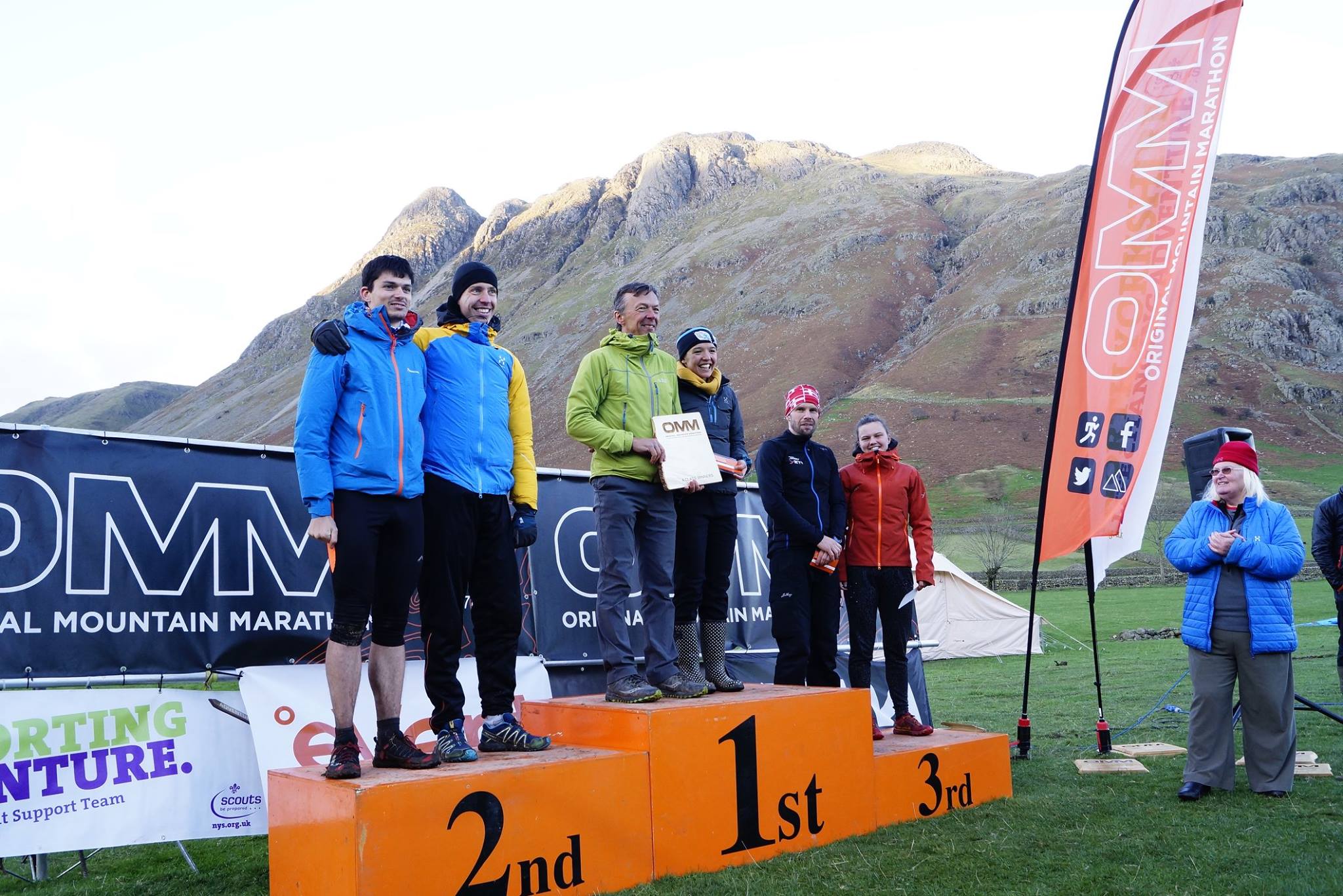 Zoe
& Quentin Harding on the top of the A Course podium