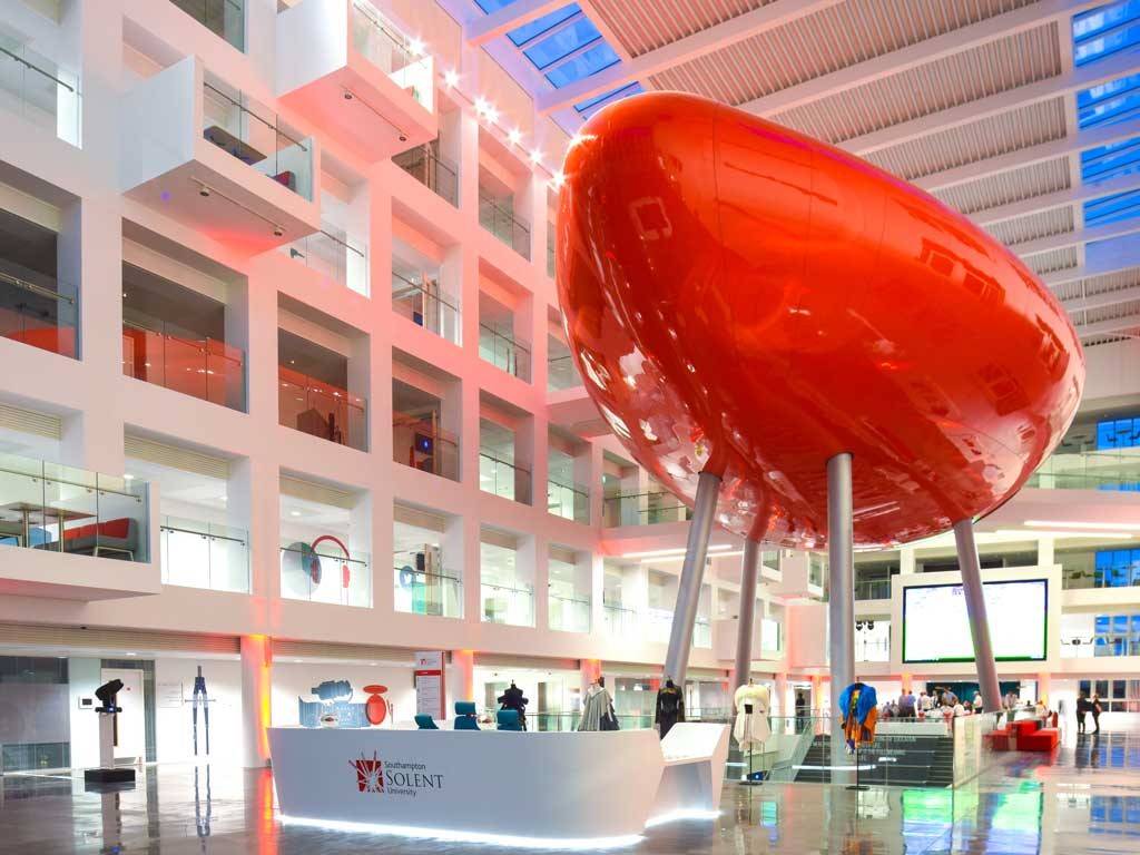 Photo above:  Inside Southampton Solent University.  Credit:  Southampton Solent University.