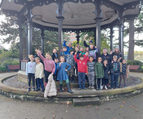 Participants at DVO's half term event at Belper River Gardens.