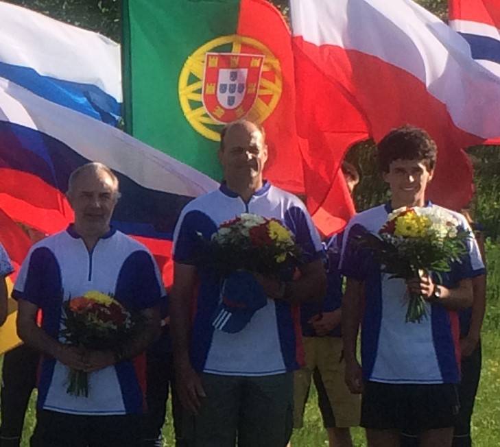 Relay Flower Ceremony L to R: John Kewley, Charles Bromley Gardner, Tom Dobra