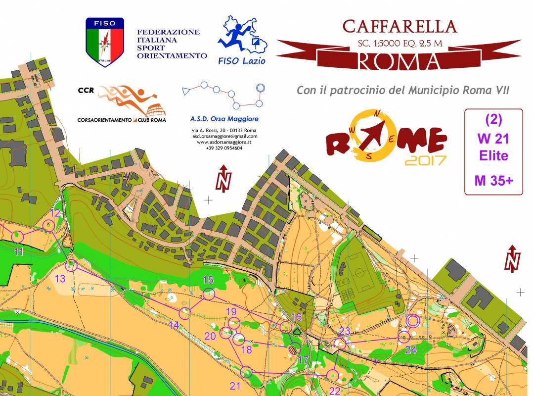 Extract from Sarah’s W 21 Elite Map used on Day 1