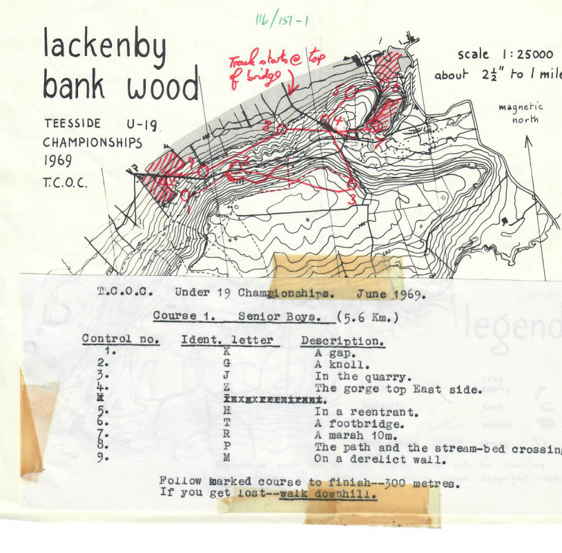 Lackenby Bank Map - Teesside U-19 Championships 1969