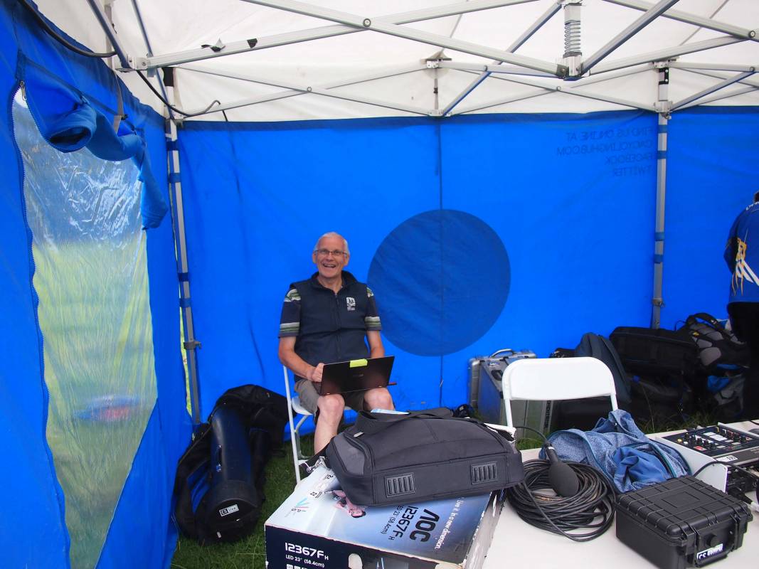 Keith Roberts – helping broadcast the Scottish 6 Days to the world via satellite.