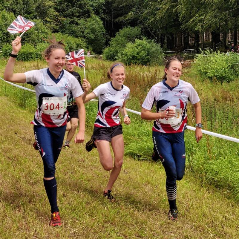 Grace joined on the run in by Fiona and Megan