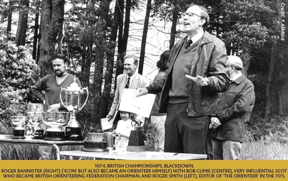 Above photo: 1974 British Championships, Blackdown. Roger Bannister (right)