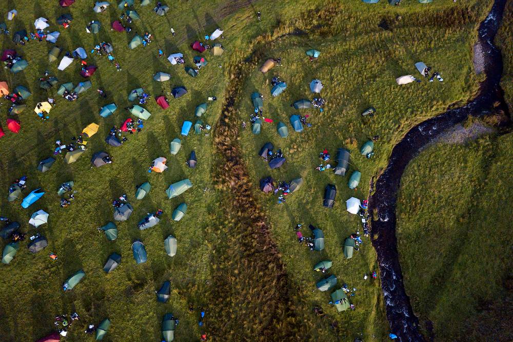 The overnight campsite from above. ©Steve Ashworth
