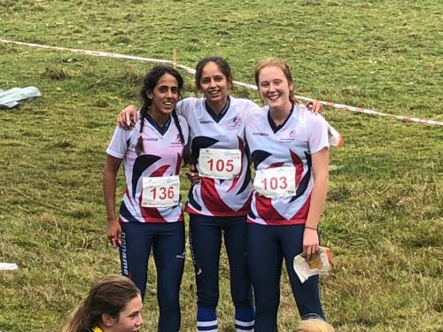 Anika, Tara and Niamh at the finish of the Long race