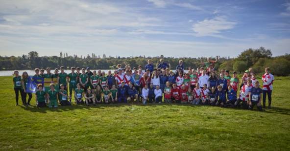 Group shot of the teams at the Ward Junior Home Interationals 2023