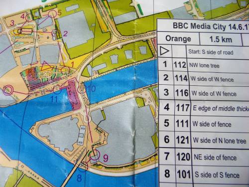 Extract from the BBC Media City orienteering map!