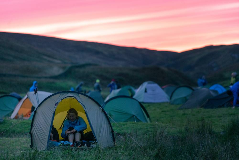 Participants enjoyed a lovely sunset at the remote overnight campsite. ©Steve Ashworth