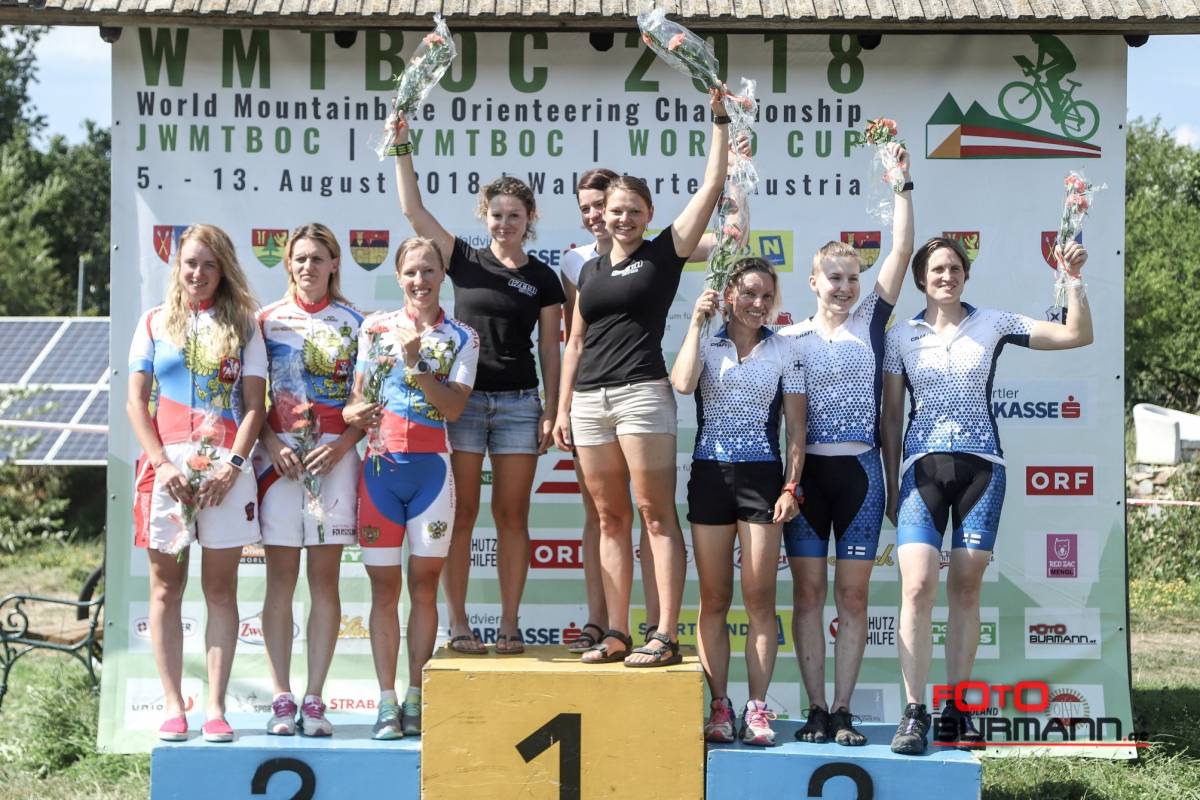 Women's Relay Podium (Photo by Foto Burman)