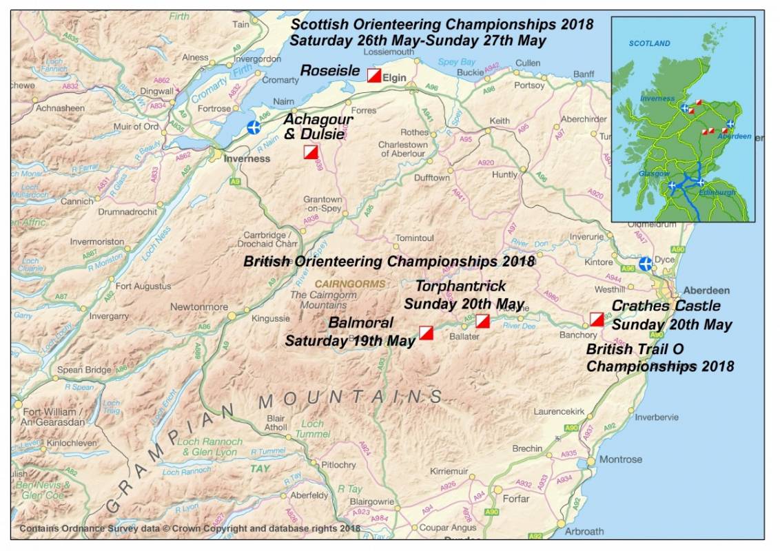 Exact location of British Orienteering Championships 2018