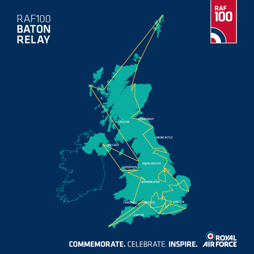 RAF100 Baton's Journey across the UK 