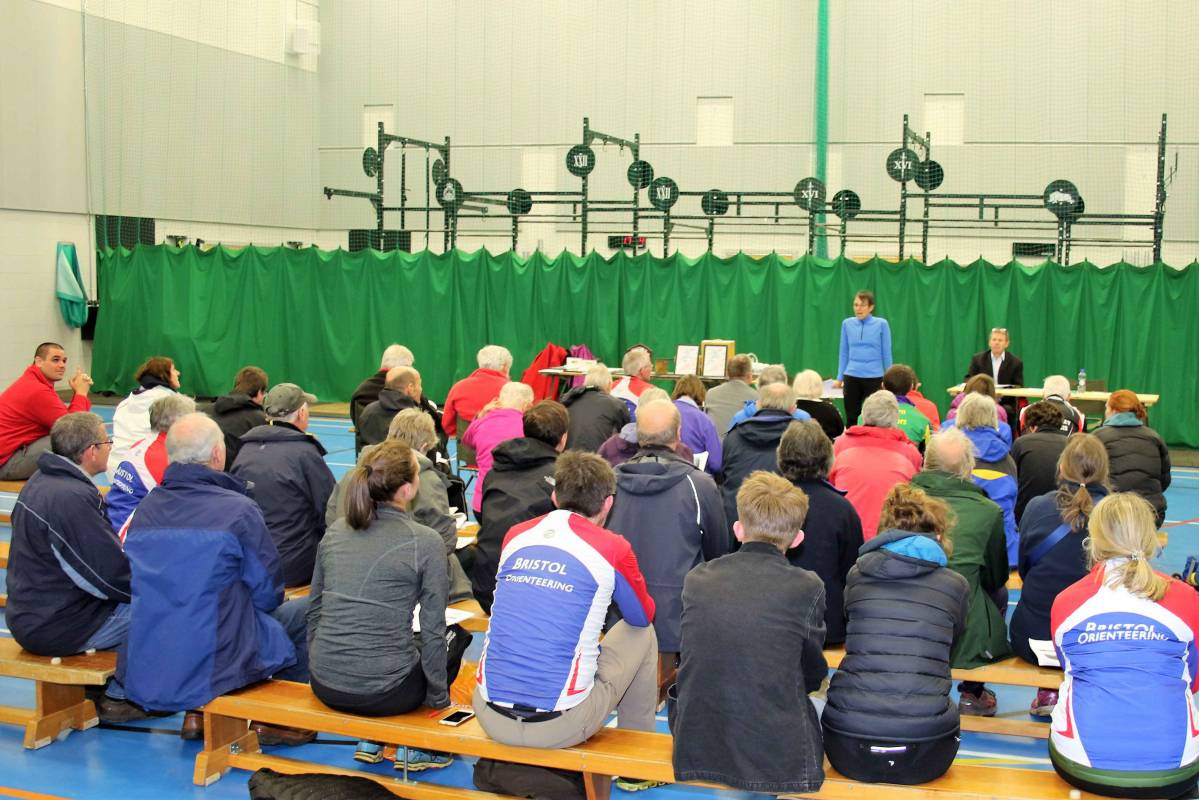 Judith Holt Chair of British Orienteering welcomed members to the AGM. Photo credit: Rob Lines